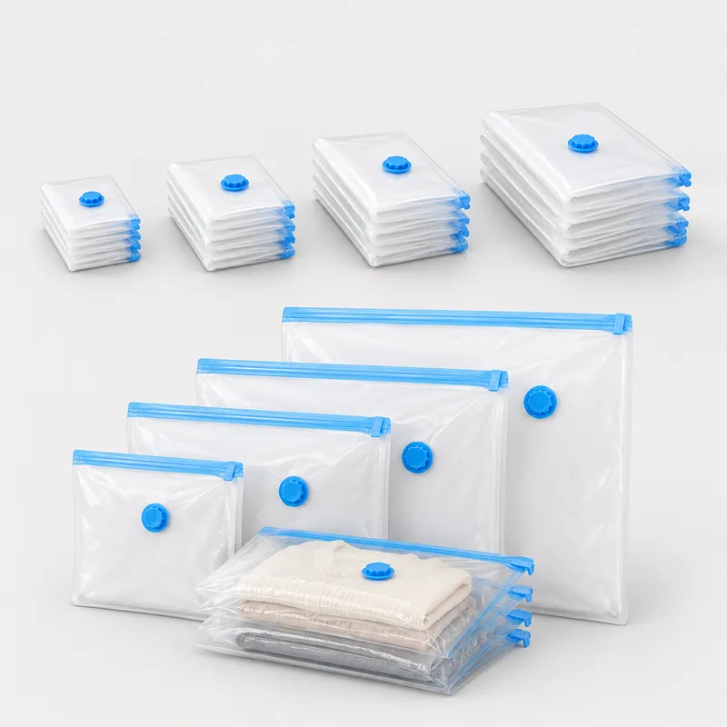 Multi-size transparent vacuum bags for travel sets