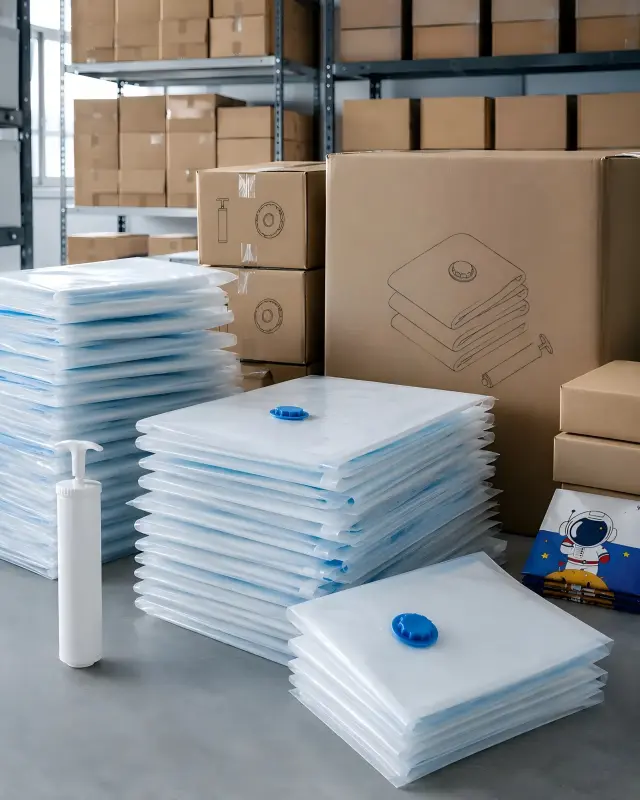 Vacuum storage bag material and valve system