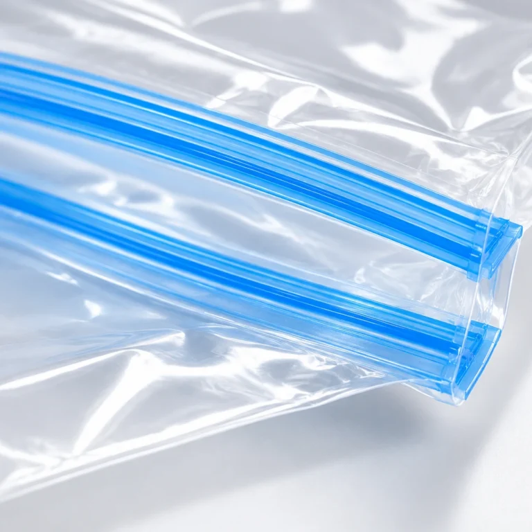 Double-zip seal on transparent vacuum storage bag