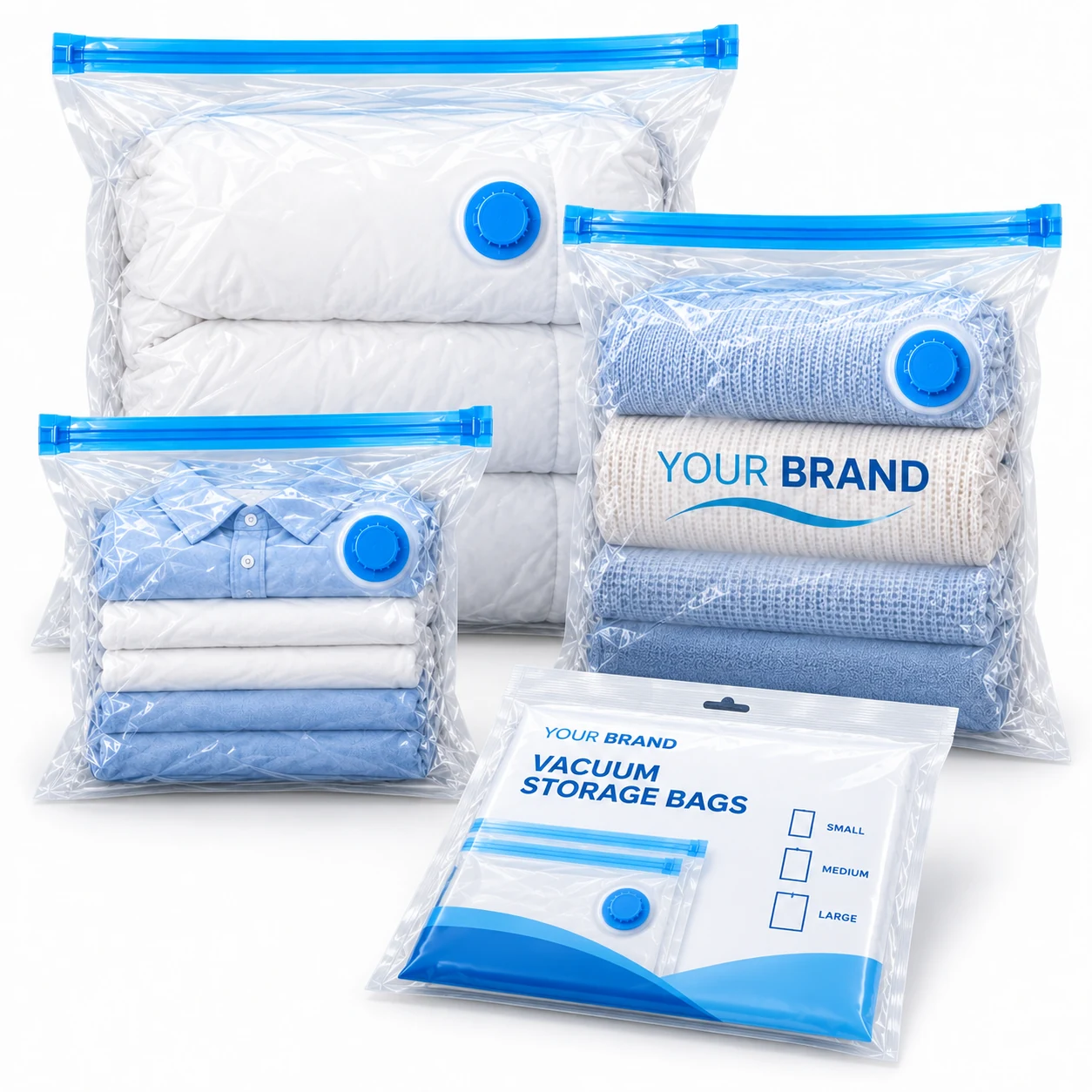 Custom vacuum storage bags product display for wholesale and OEM