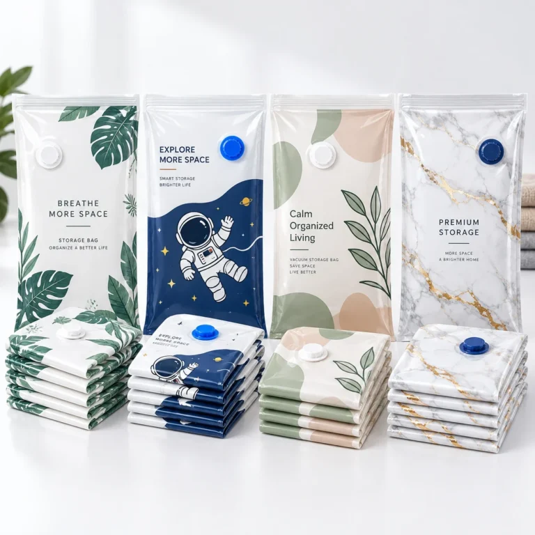 Custom printed vacuum storage bags with OEM artwork options