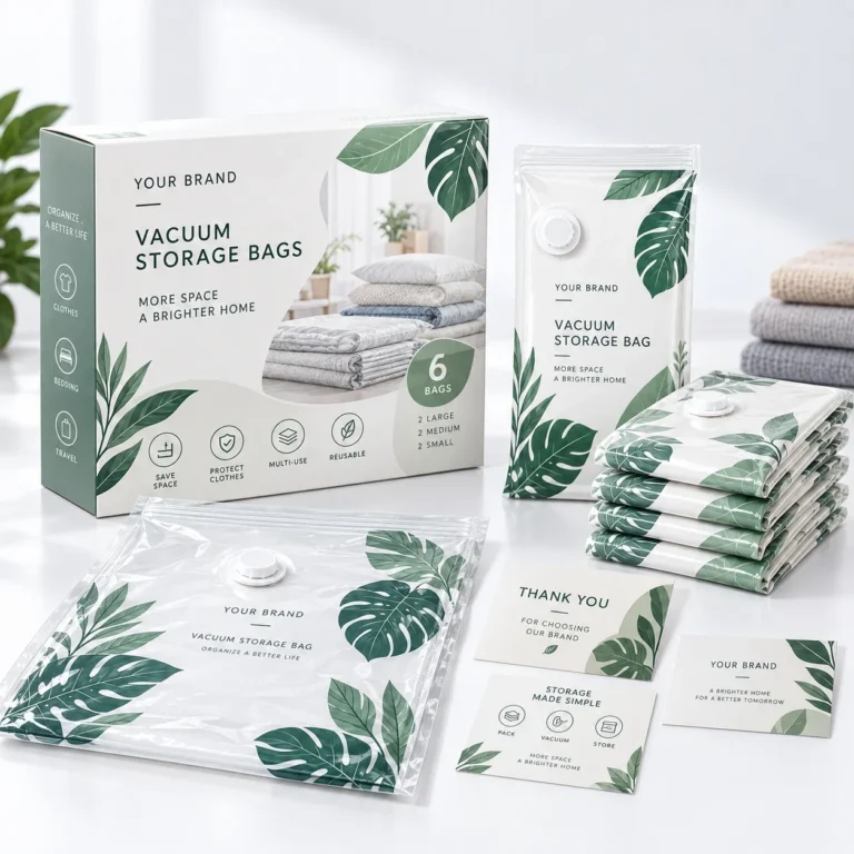 Custom retail packaging for vacuum storage bags