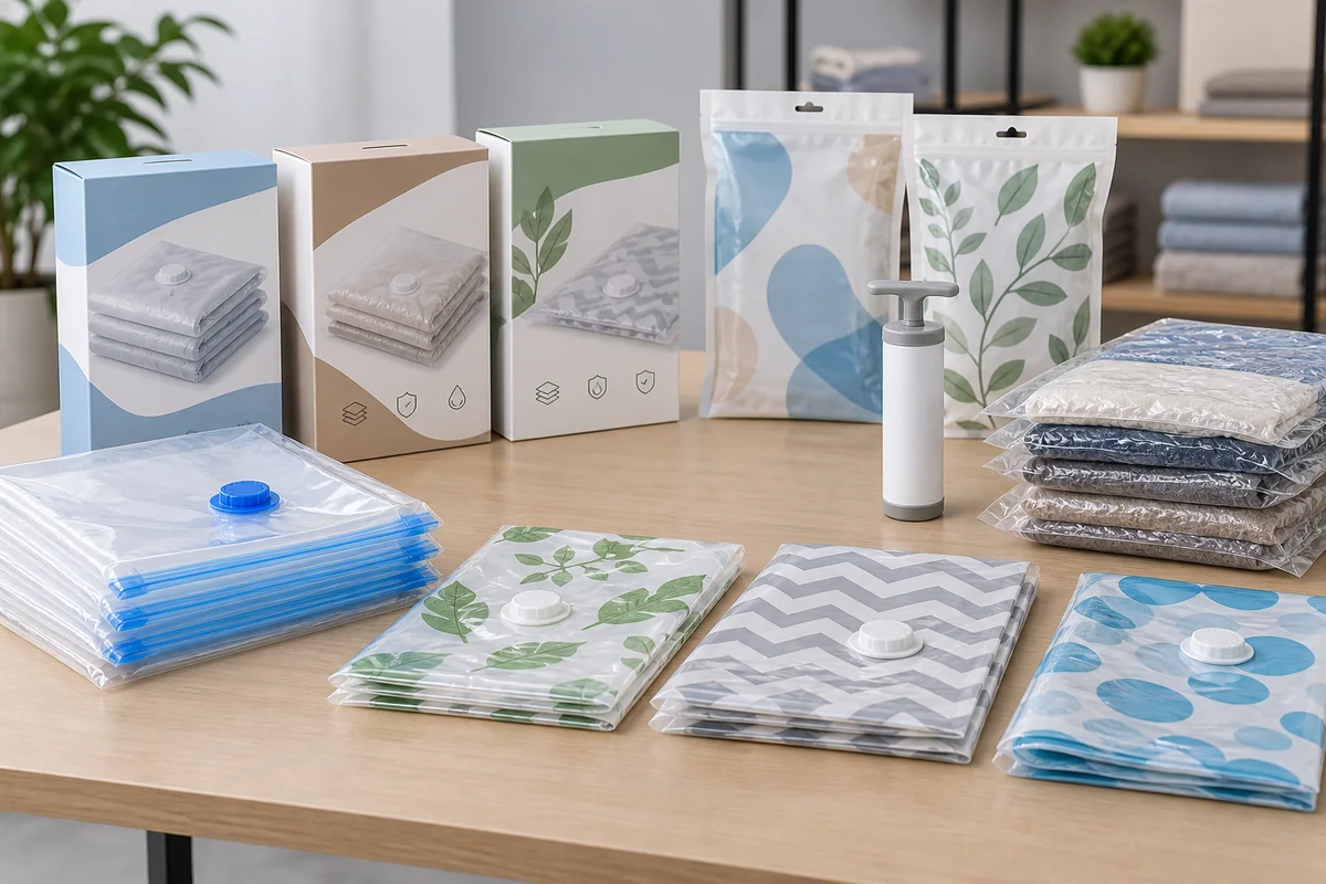 Wholesale vacuum storage bags and retail packaging options